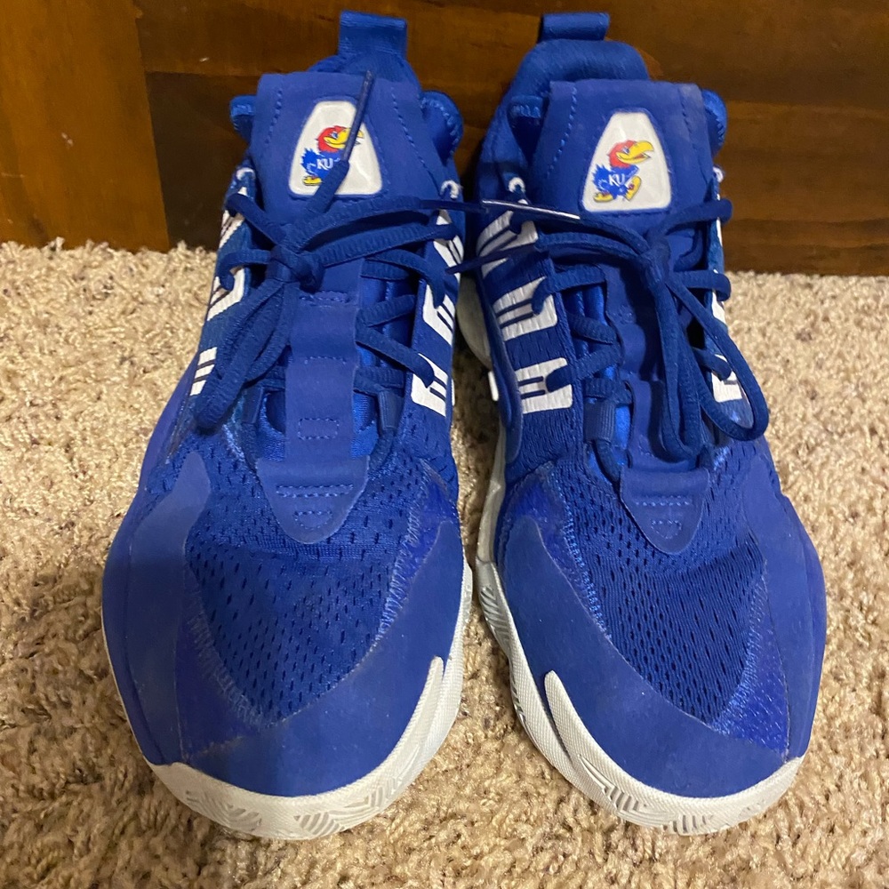 Kansas Jayhawks team-issued Adidas BYW shoes